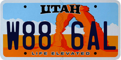UT license plate W886AL