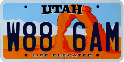 UT license plate W886AM