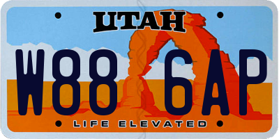 UT license plate W886AP