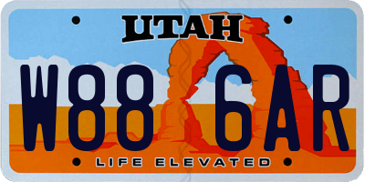 UT license plate W886AR