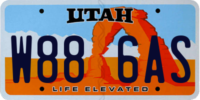 UT license plate W886AS