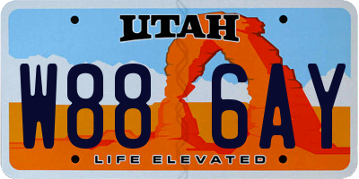 UT license plate W886AY