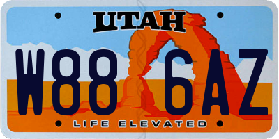 UT license plate W886AZ