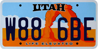 UT license plate W886BE