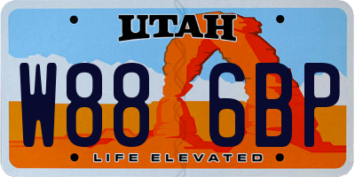 UT license plate W886BP