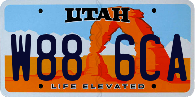 UT license plate W886CA