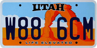 UT license plate W886CM