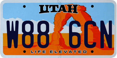UT license plate W886CN