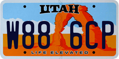 UT license plate W886CP