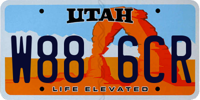 UT license plate W886CR