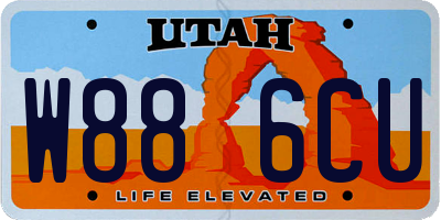 UT license plate W886CU
