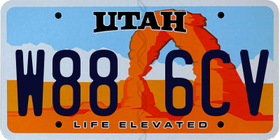 UT license plate W886CV