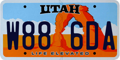 UT license plate W886DA