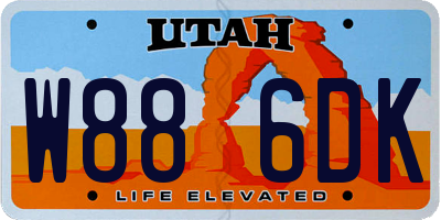 UT license plate W886DK