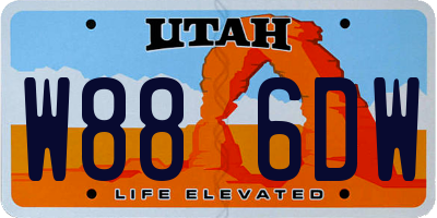 UT license plate W886DW
