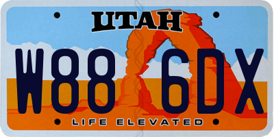 UT license plate W886DX