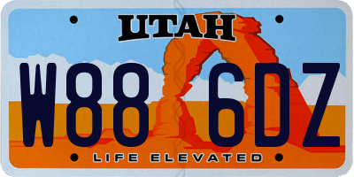 UT license plate W886DZ