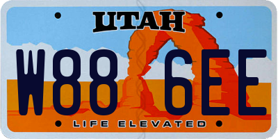 UT license plate W886EE