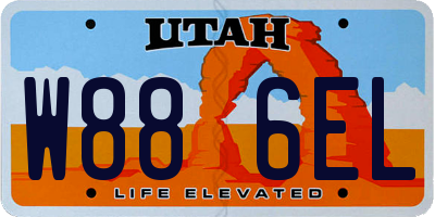 UT license plate W886EL