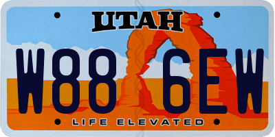 UT license plate W886EW