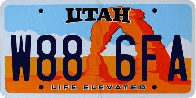 UT license plate W886FA