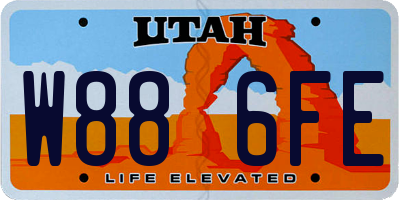 UT license plate W886FE