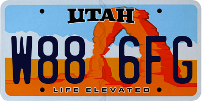 UT license plate W886FG