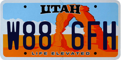 UT license plate W886FH