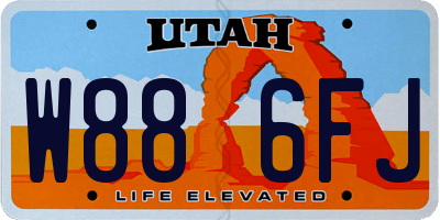 UT license plate W886FJ