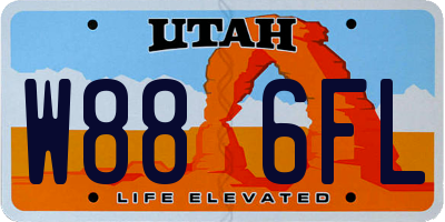 UT license plate W886FL