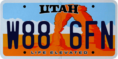 UT license plate W886FN
