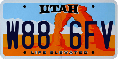 UT license plate W886FV