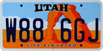 UT license plate W886GJ