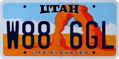 UT license plate W886GL