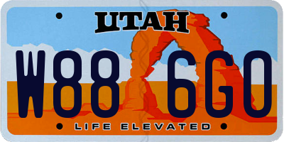 UT license plate W886GO