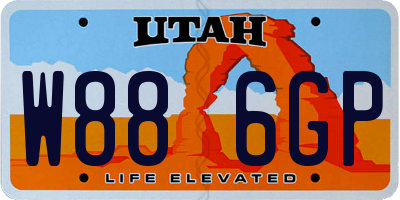 UT license plate W886GP