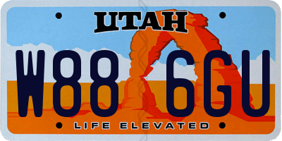 UT license plate W886GU
