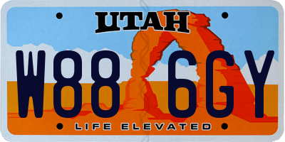 UT license plate W886GY