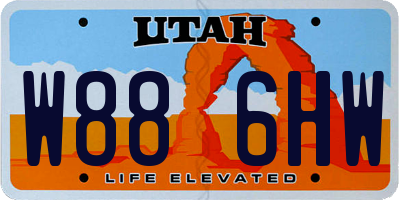 UT license plate W886HW