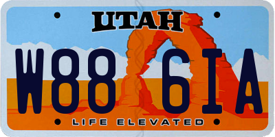 UT license plate W886IA