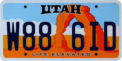UT license plate W886ID