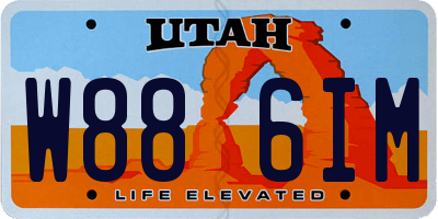 UT license plate W886IM