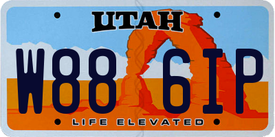 UT license plate W886IP
