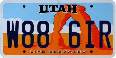 UT license plate W886IR
