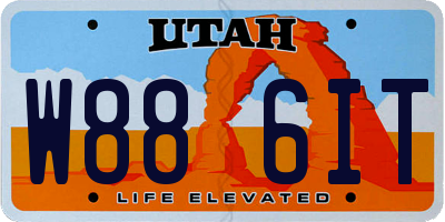 UT license plate W886IT