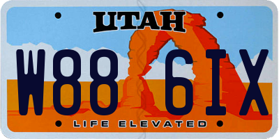 UT license plate W886IX