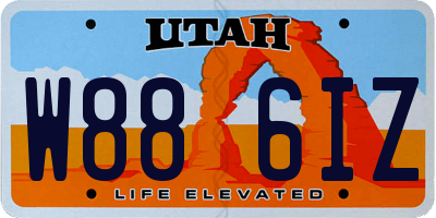 UT license plate W886IZ