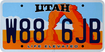 UT license plate W886JB