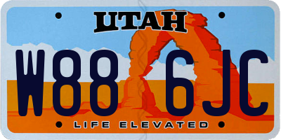 UT license plate W886JC