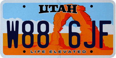 UT license plate W886JF